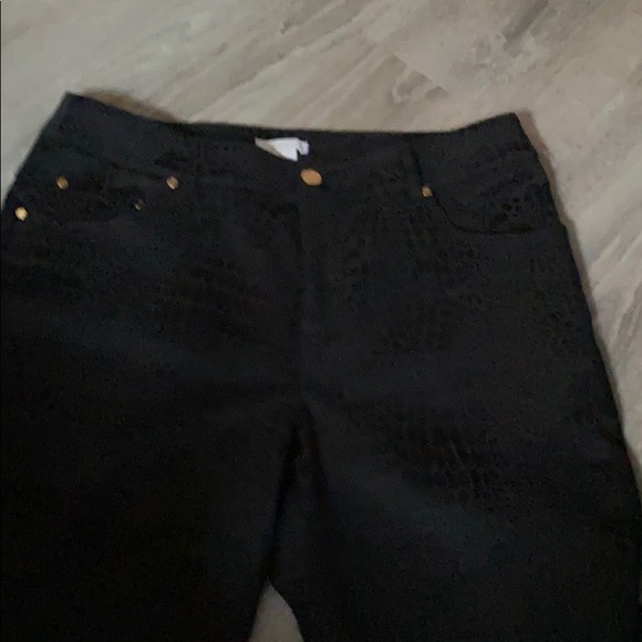 Eric Black Lizard Print 5 Pocket Jeans - Picture 1 of 4